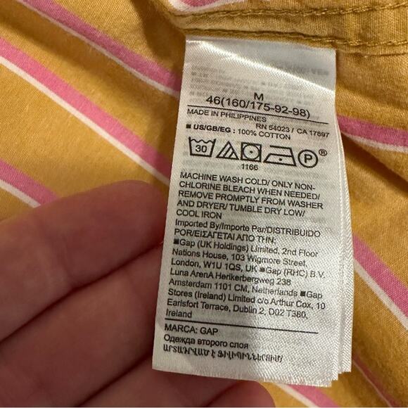 GAP The Classic Shirt Prep Preppy Striped Button-Up Button Down Shirt - Picture 2 of 4